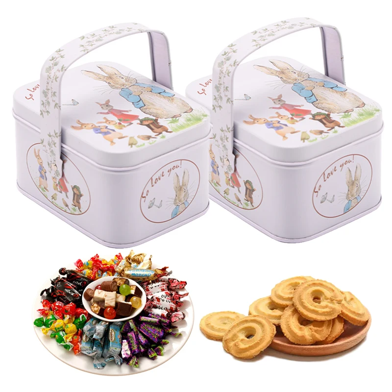 Food Snacks For Baby Shower - 손잡이가있는 빈티지 토끼 쿠키 항아리 Tinplate