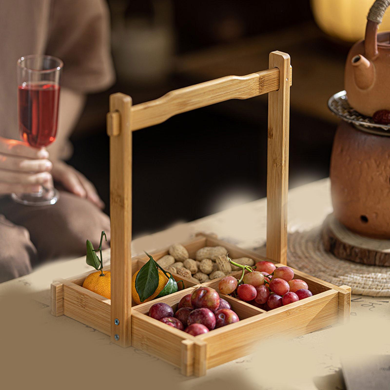 Food Platter Snacks - 대나무 견과류 플래터 트레이 단면 서빙