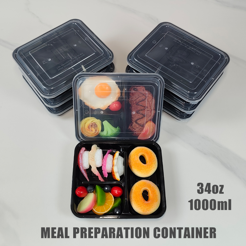 Food Snacks For Picnic - 3칸 34온스/1000ml, 12/35개, 누수 방지 식사