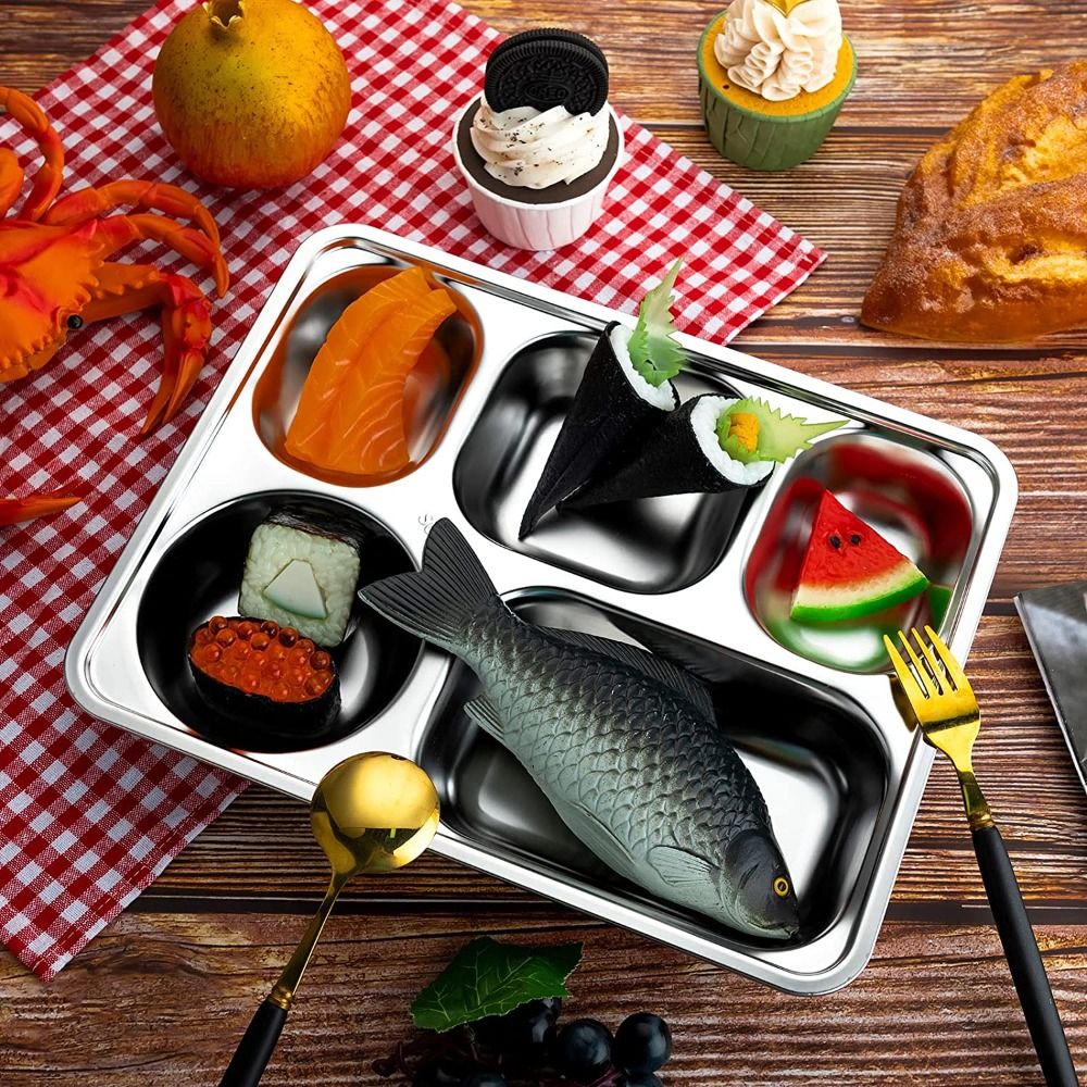 스낵 성인용 직사각형 음식 조절용 스테인리스 스틸 디너 - Food Platter Snacks 리뷰 및 가격