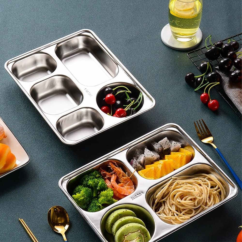 스낵 성인용 직사각형 음식 조절용 스테인리스 스틸 디너 - Food Platter Snacks 리뷰 및 가격