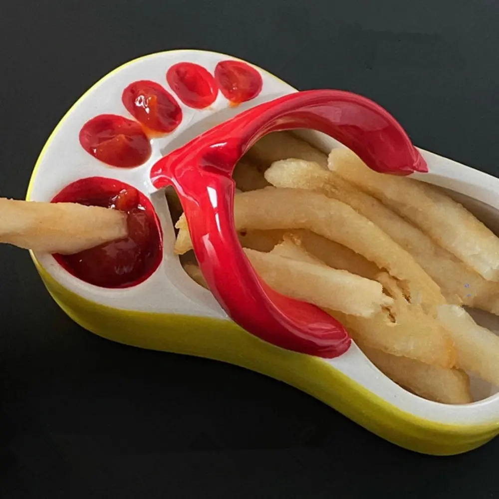 참신한 감자튀김 접시, 창의적이고 재미있는 슬리퍼 모양 - Food Snacks Restaurant 리뷰 및 가격