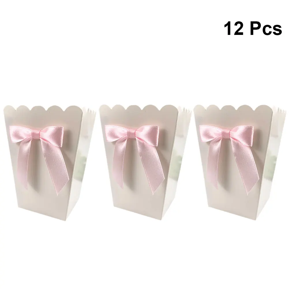 12pcs 핑크 보우 팝콘 상자 파티 용품 팝콘 선물  - Food Snacks For Baby Shower 리뷰 및 가격