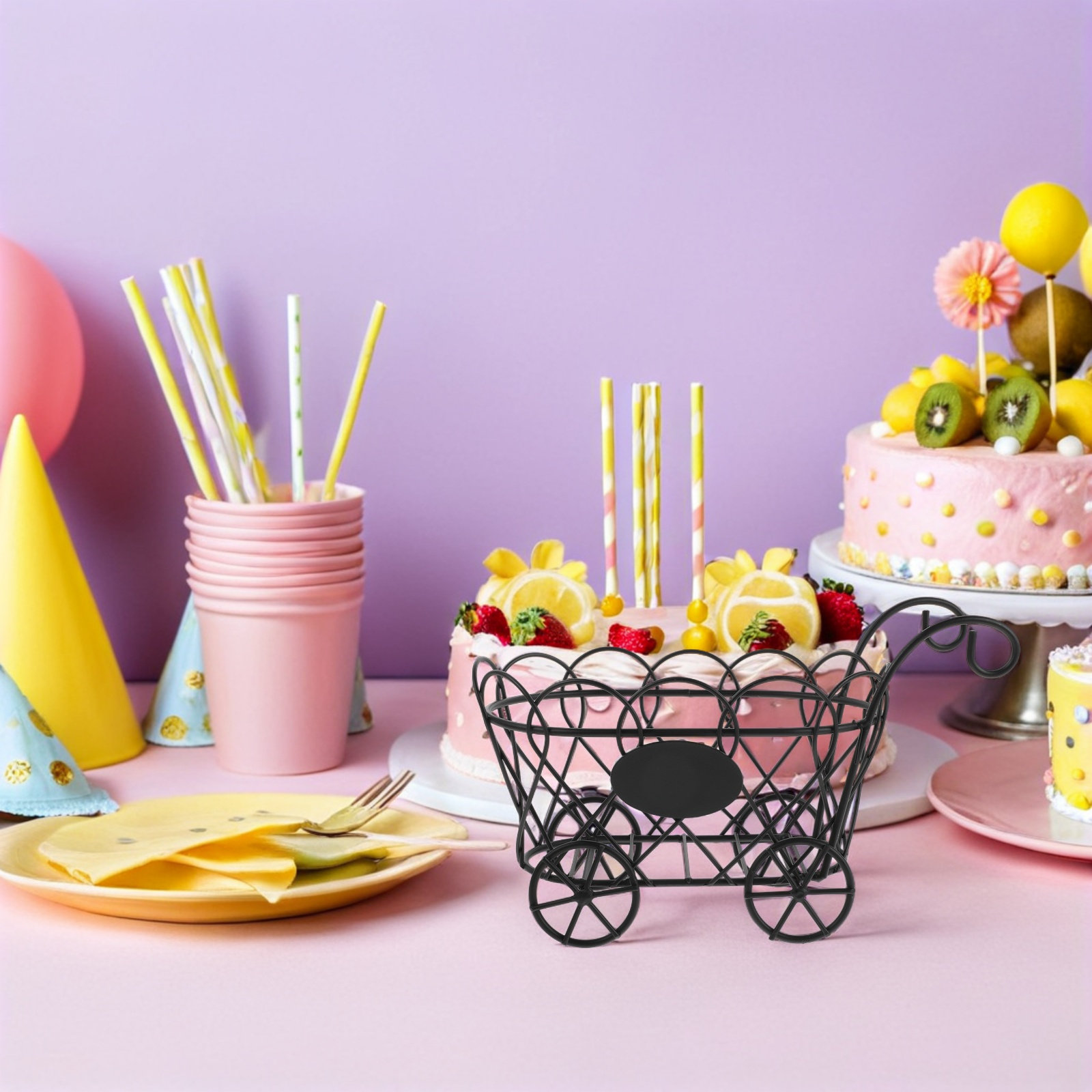 프렌치 프라이 바구니 크래들 카트 모양 검정색 합금 스 - Food Snacks Restaurant 리뷰 및 가격