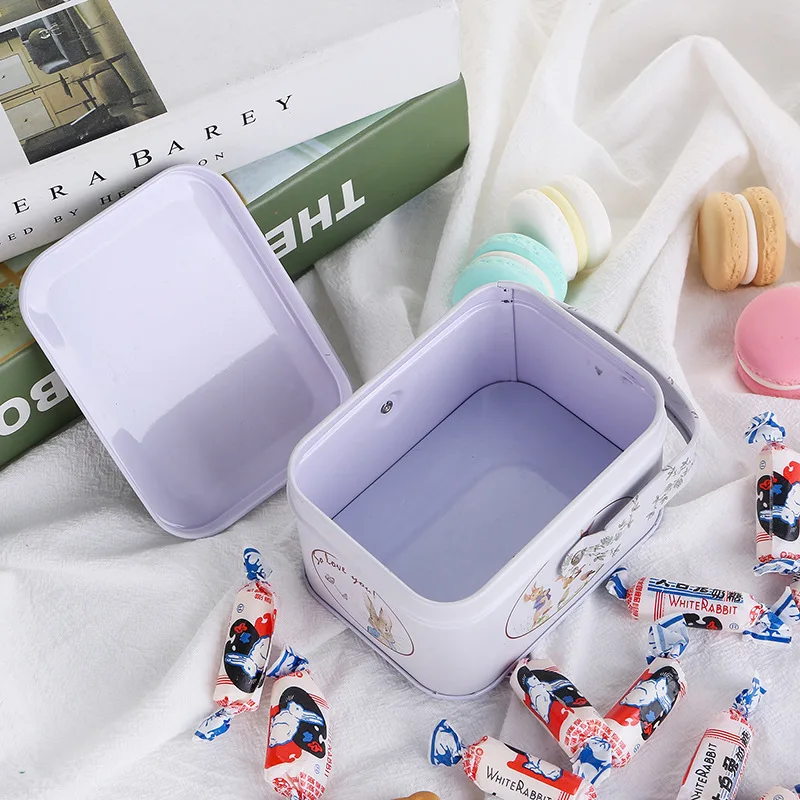 손잡이가있는 빈티지 토끼 쿠키 항아리 Tinplate  - Food Snacks For Baby Shower 리뷰 및 가격