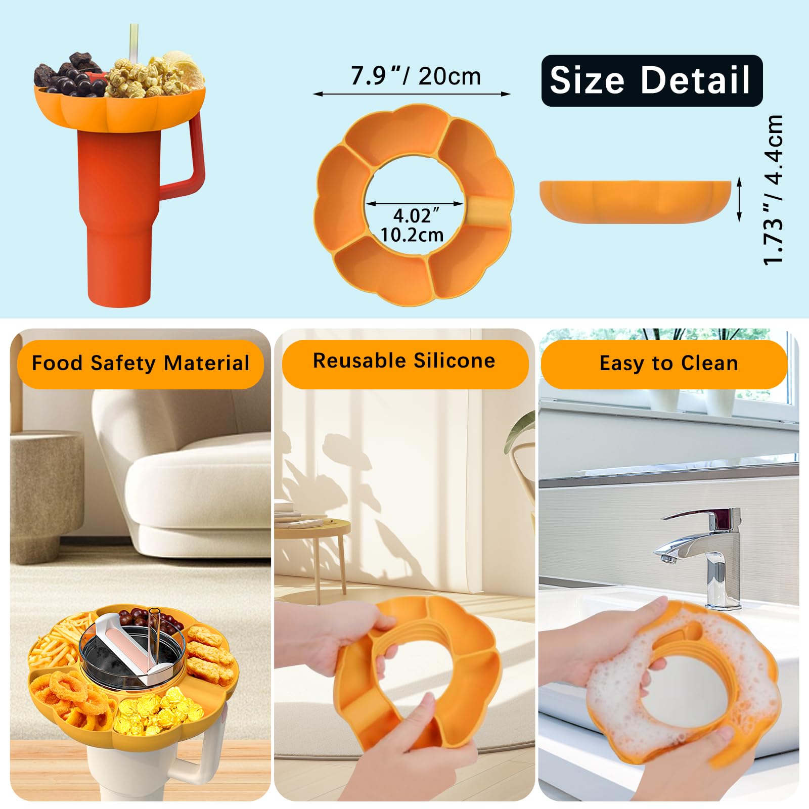 재사용 가능한 실리콘 스낵 플래터, 스탠리 컵 스낵 분 - Food Platter Snacks 리뷰 및 가격