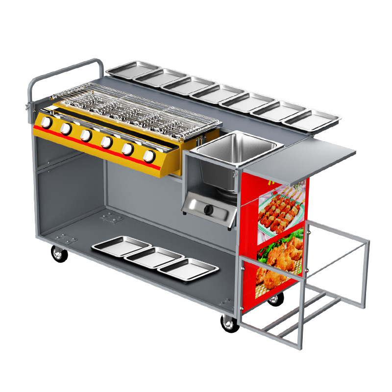 스몰 BBQ 트럭 친환경 무연 BBQ 스토브와 프라이어 - Snacks Food Stall 리뷰 및 가격