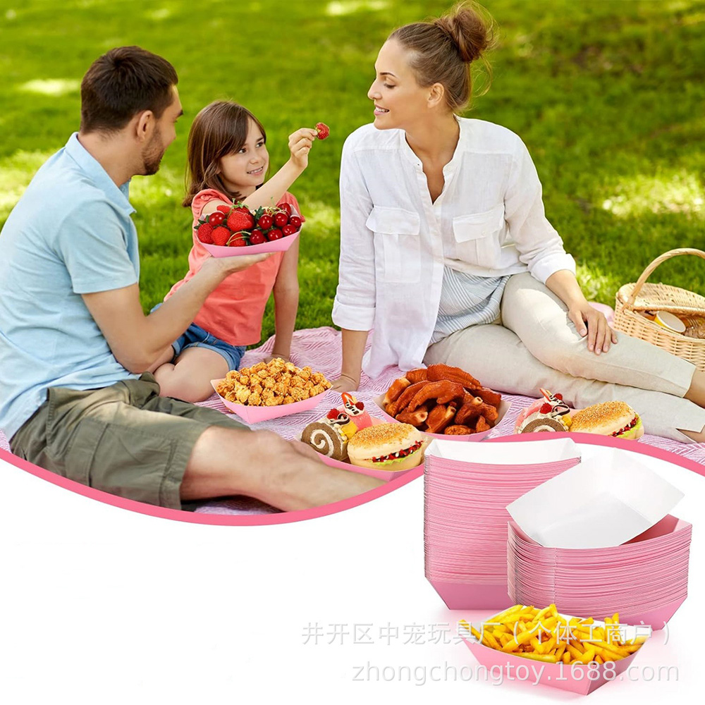 6-30개 단색 종이 보트 모양 음식 서빙 트레이 빨강 - Food Snacks For Baby Shower 리뷰 및 가격