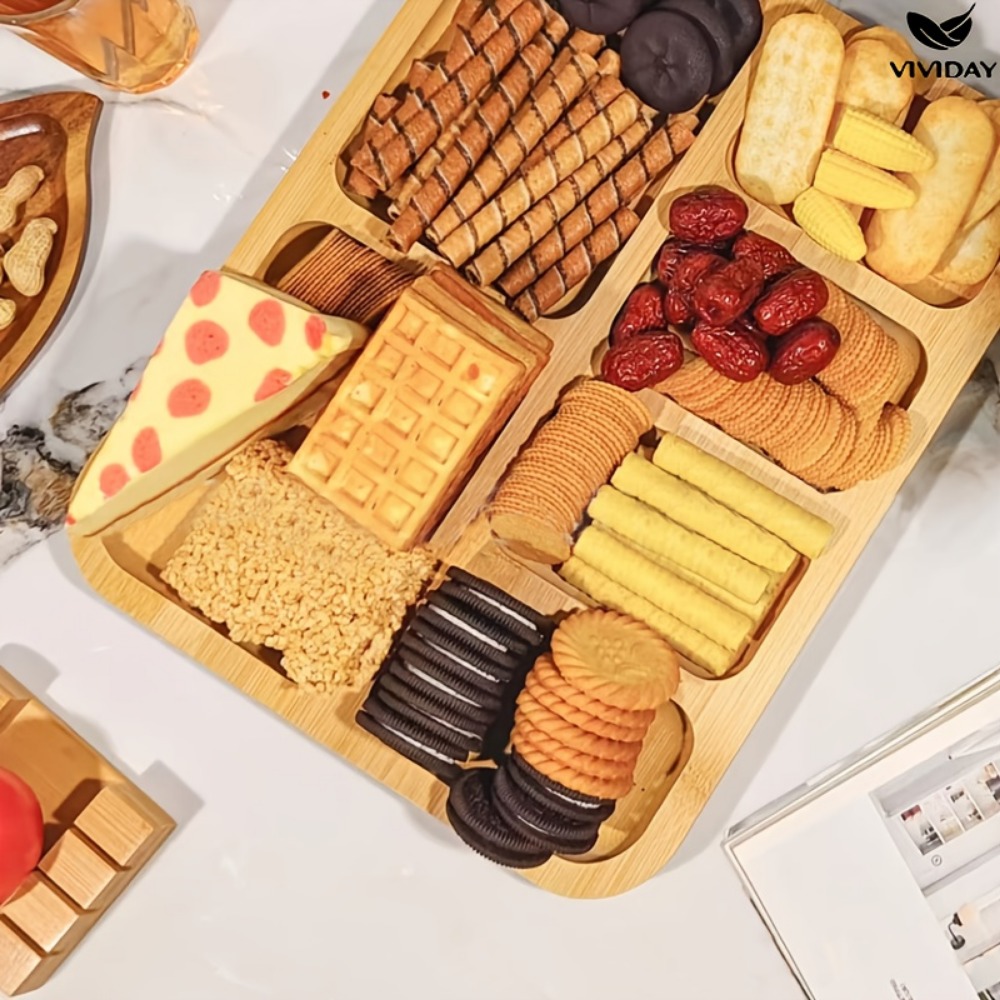 나무로 된 칸막이가 있는 사각형 스낵 트레이, 가정용  - Food Snacks In Japan 리뷰 및 가격
